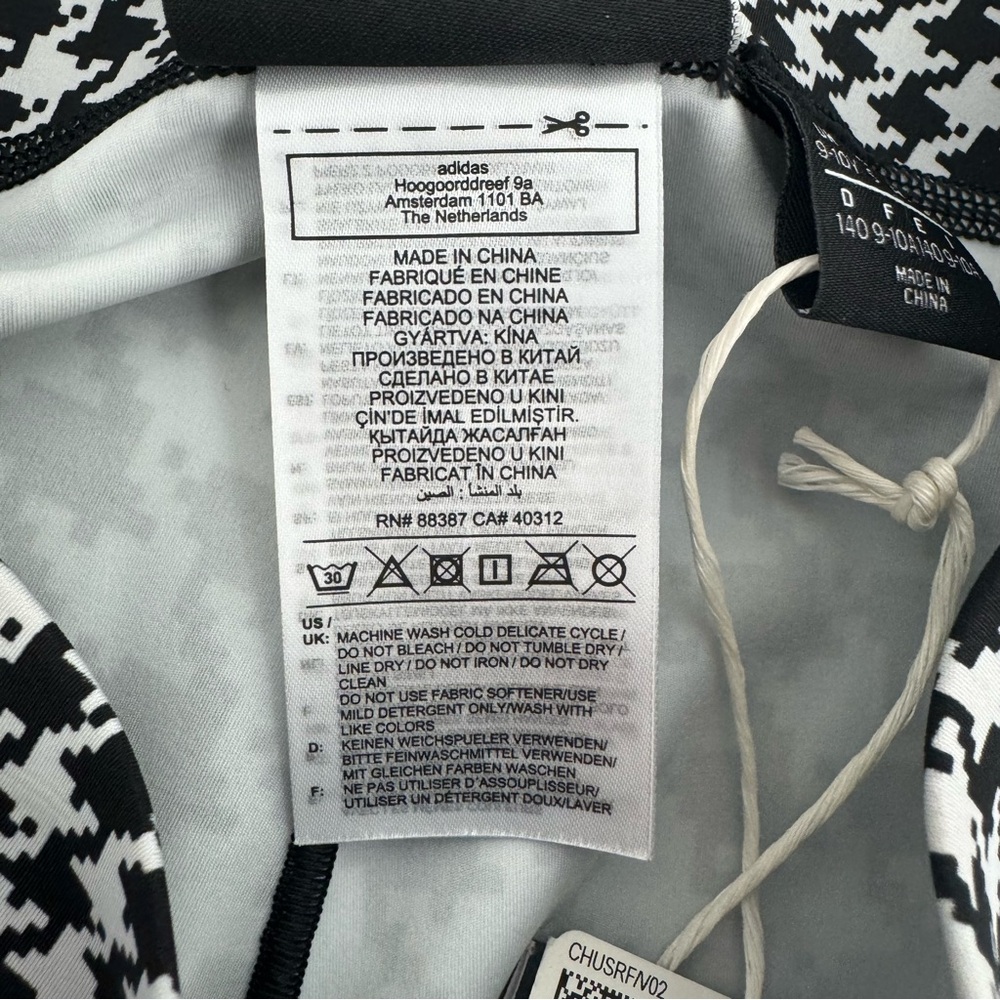 NWT adidas Ivy Park Big Girls Nina Tights Houndstooth Size S black White New - Picture 6 of 16